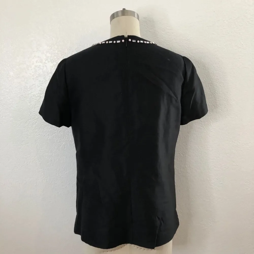 Tory Burch black embellished silk top 6